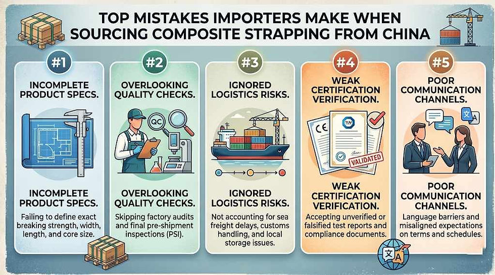 Top Mistakes Importers Make When Sourcing Composite Strapping from China