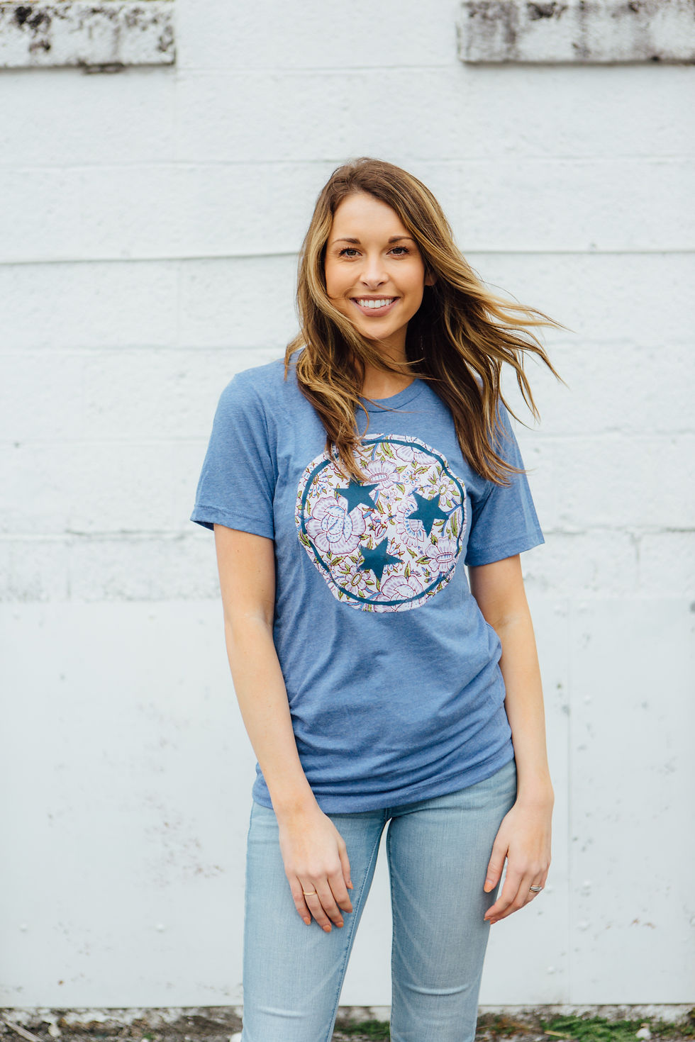 Thumbnail: Blue Floral Tristar Tee