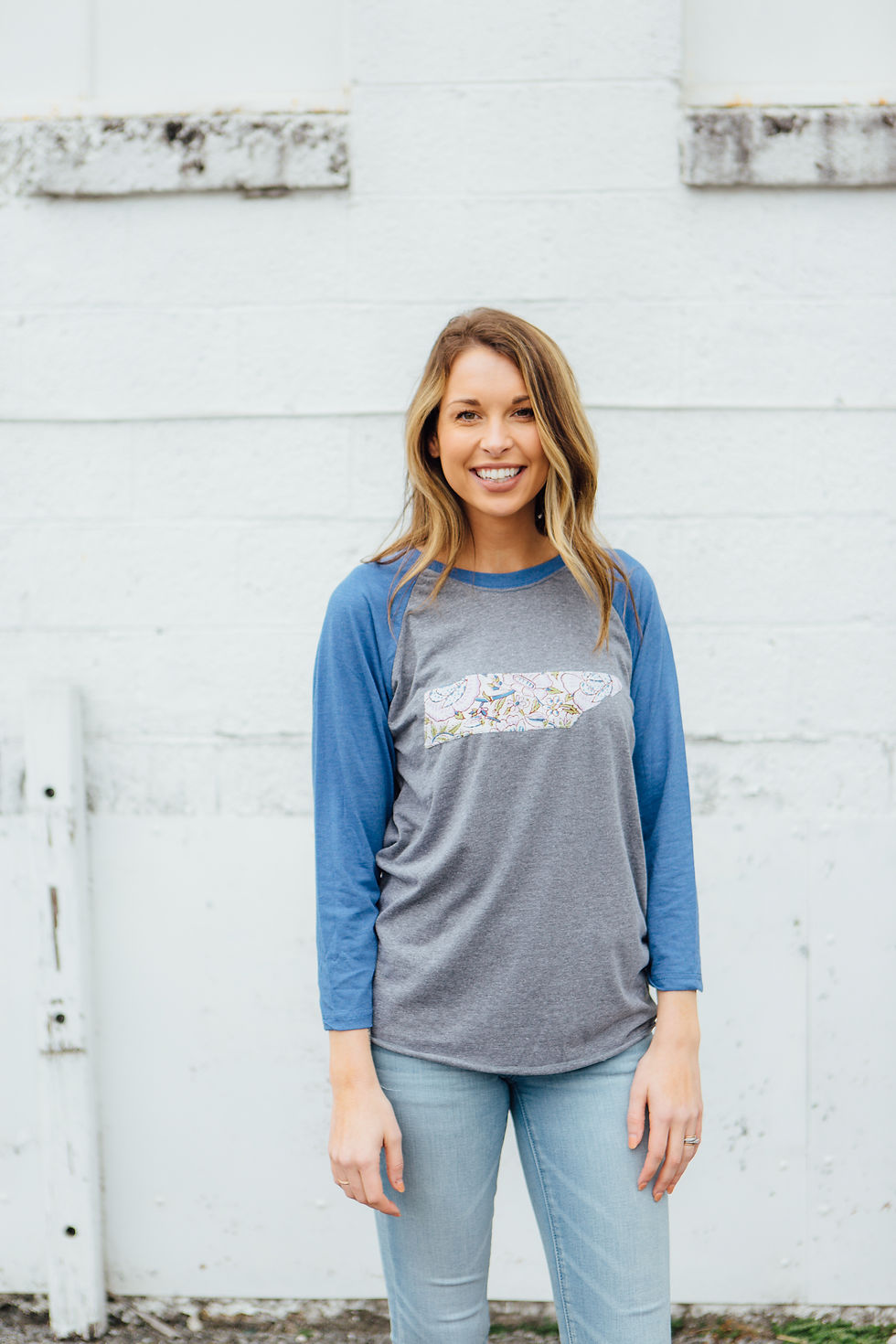 Thumbnail: Royal and Lilac Floral State Raglan