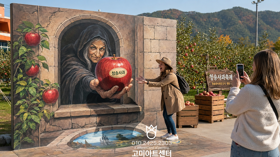 자역특산물 청송사과 트릭아트
