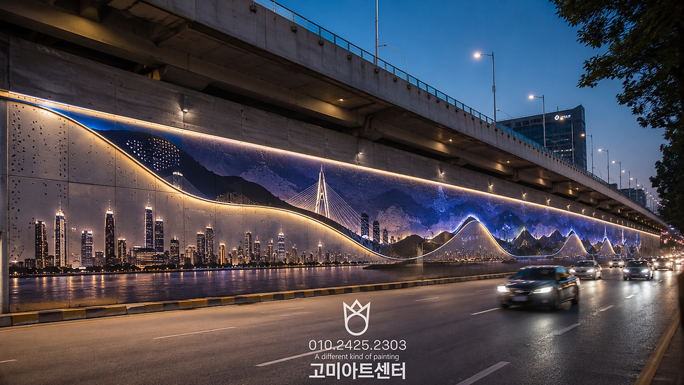 옹벽벽화-교량하부환경개선-도시야간경관-공공벽화-범죄예방디자인