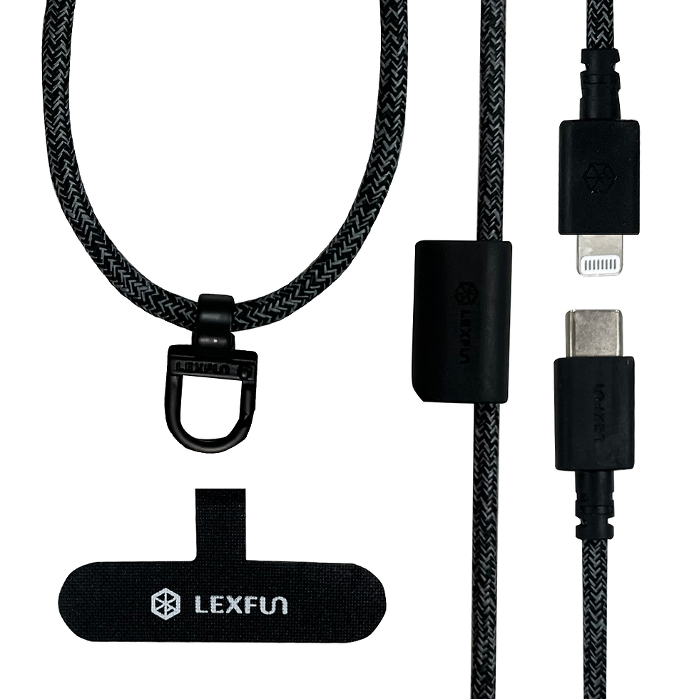 縮圖：LEXFUN Power Sling 可調式充電線手機背帶