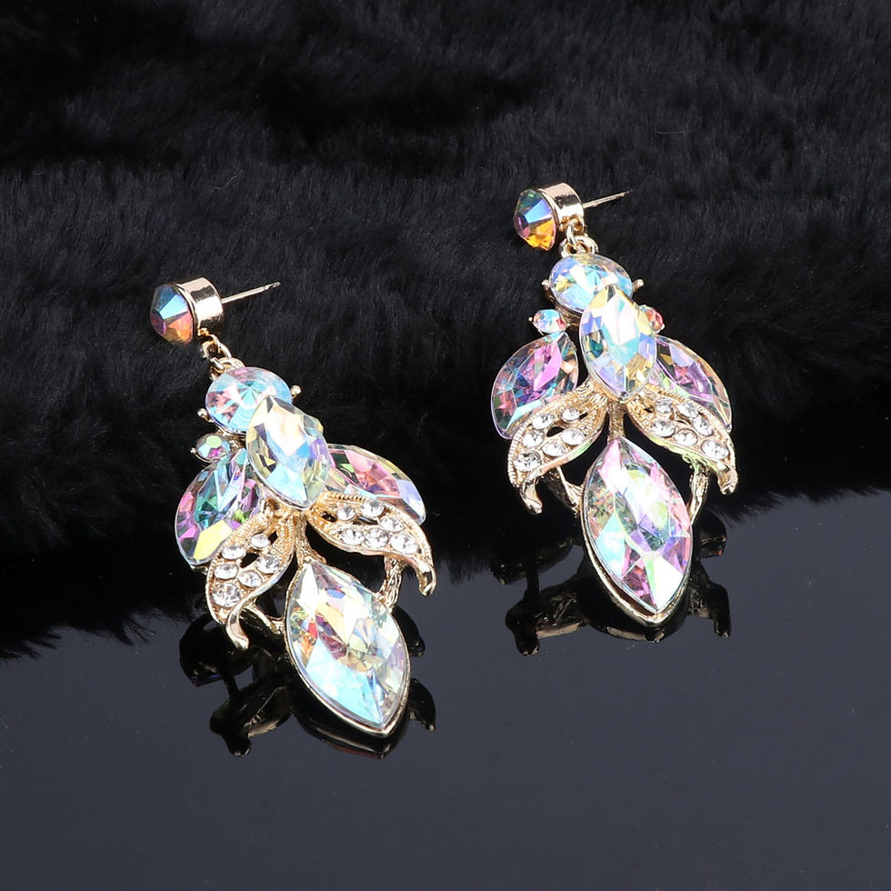 Thumbnail: Fashion Necklace Earring Sets Bridal Jewelry Sets AB Color Crystal Party Wedding