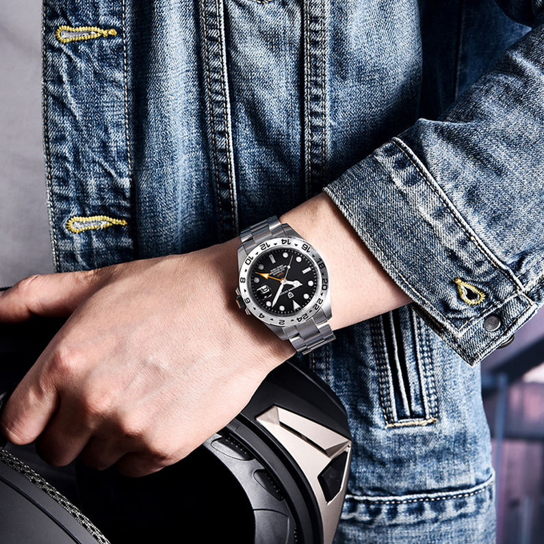 Thumbnail: PAGANI DESIGN New 42mm Men's Automatic Mechanical Watches GMT Watch Stainless St