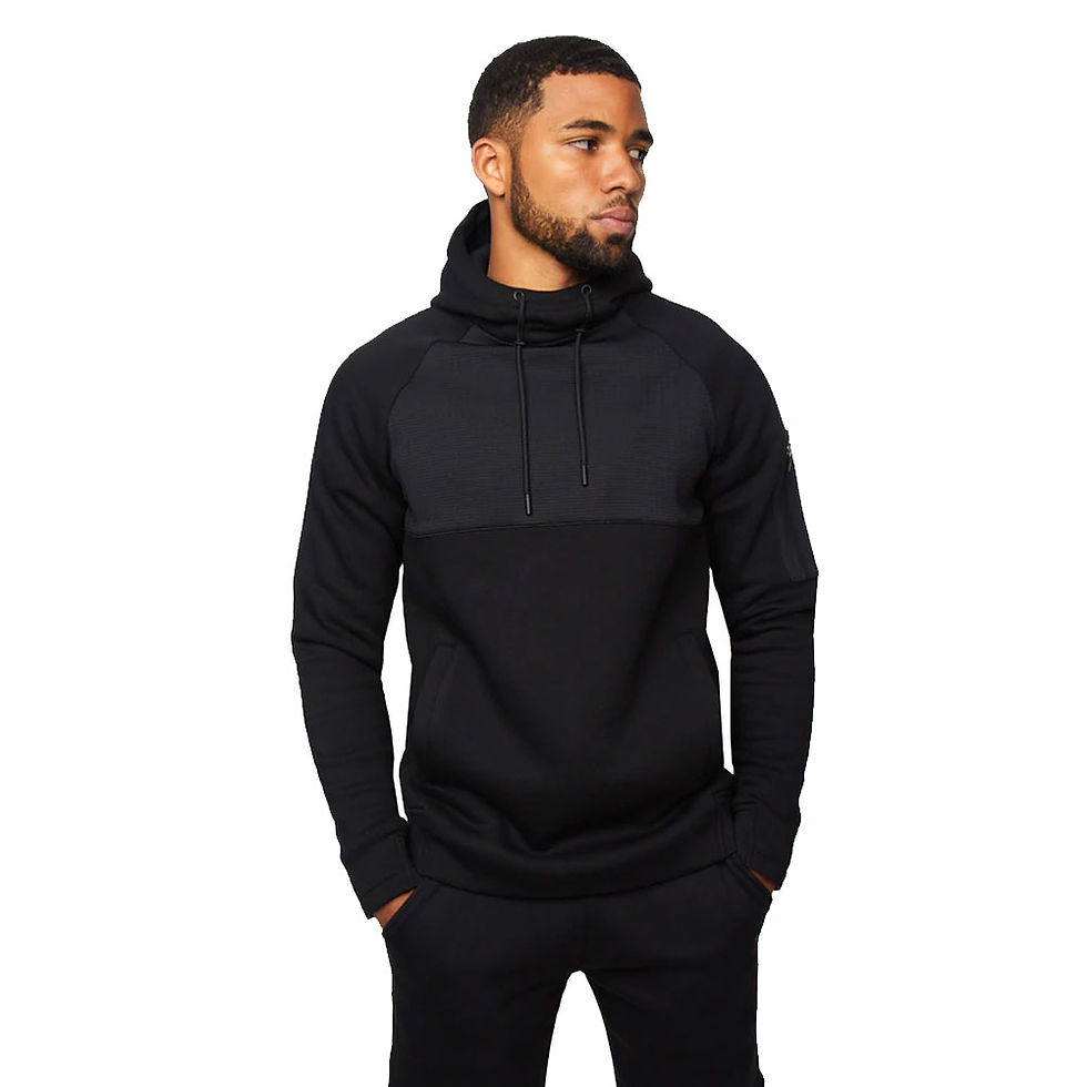 Thumbnail: New Design Men Black Hoodies with Kangaroo Pockets