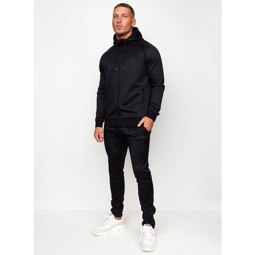 Black Color Training Track Suits Sets for Men With Black Drawstrings