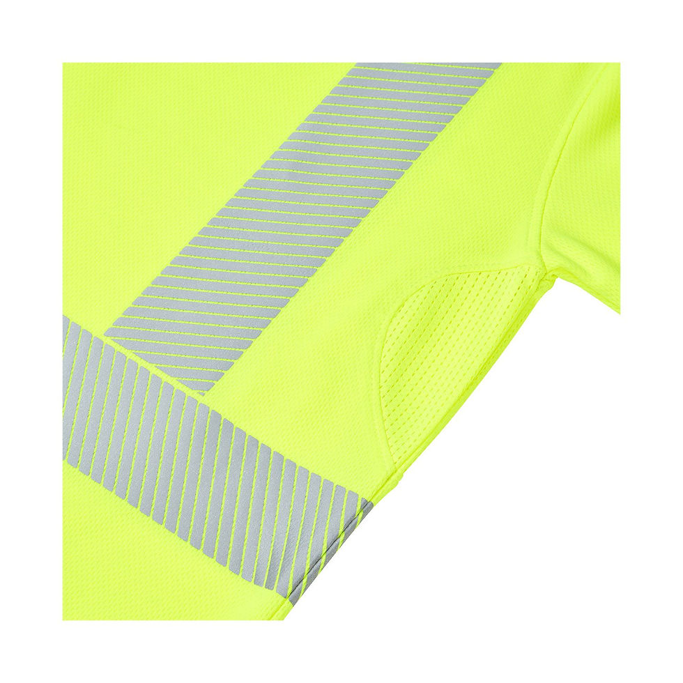 Thumbnail: Essentials Hi-Vis Eco CoolMax Yellow Long Sleeve Polo