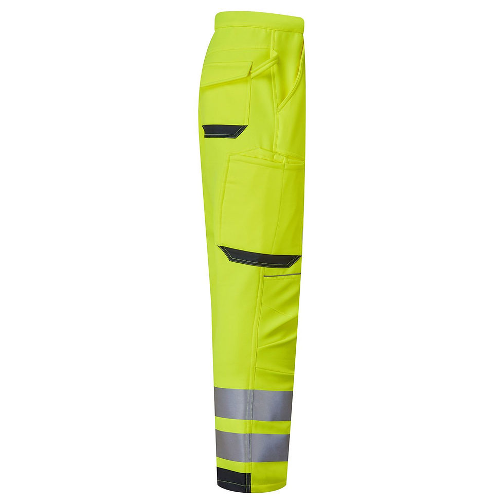 Thumbnail: System Hi-Vis Eco Stretch Softshell Yellow Trouser