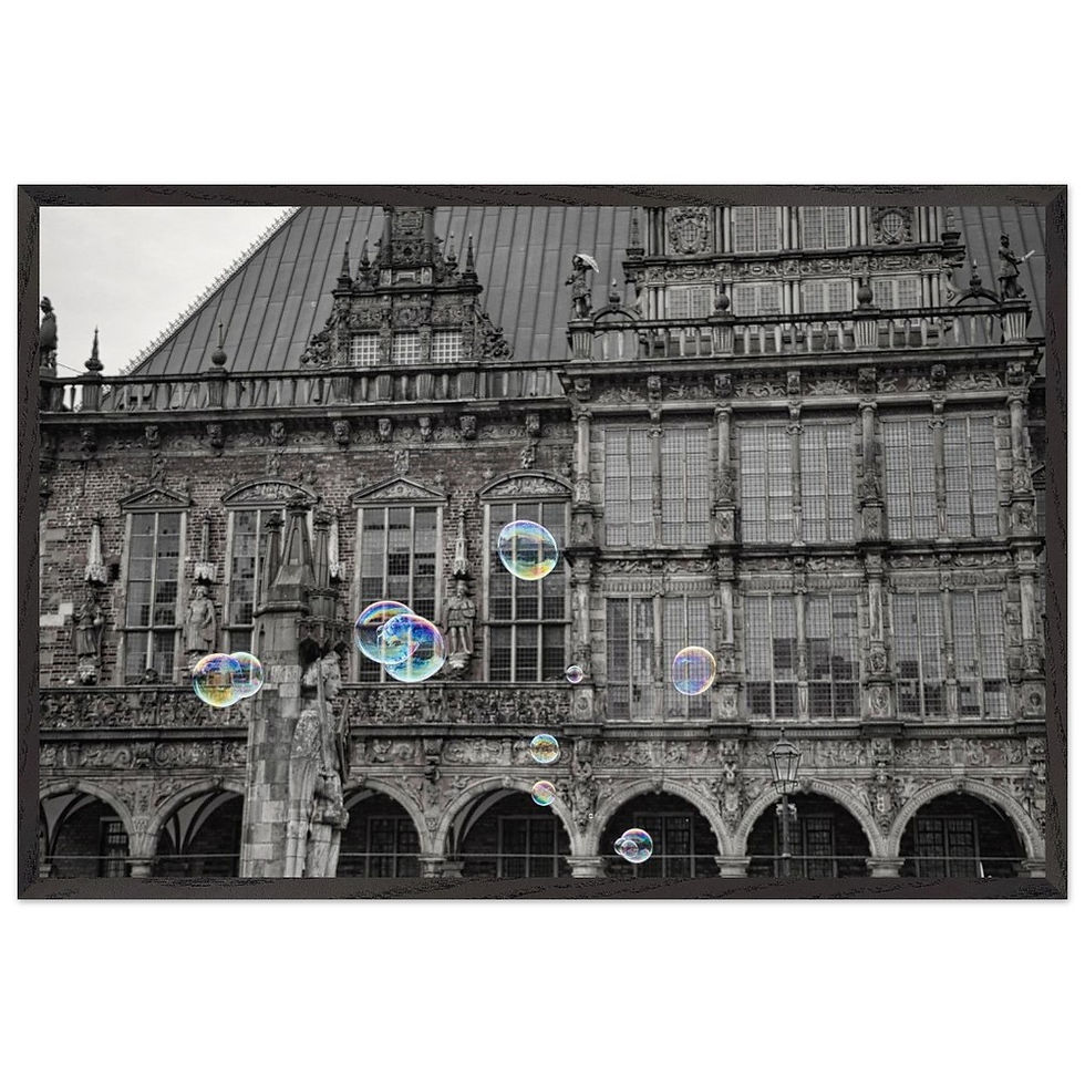 Seifenblasenträume - Premium Holzrahmen Poster