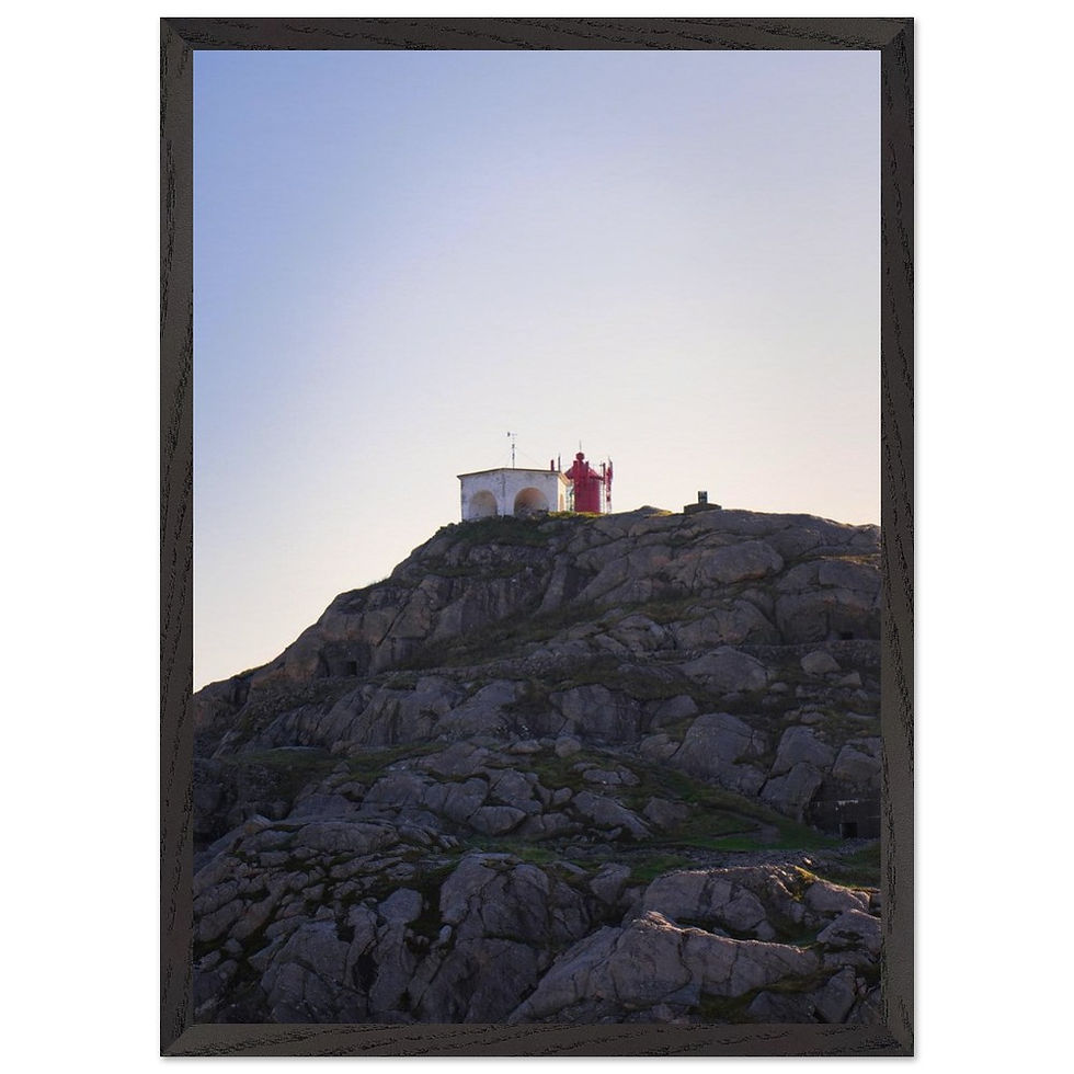 Lindesnes Leuchtturm - Premium Holzrahmen Poster
