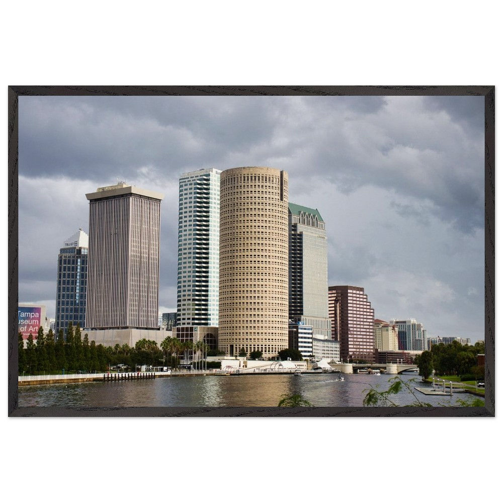 Skyline Tampa - Tampa Skyline Florida | Premium Holzrahmen Poster