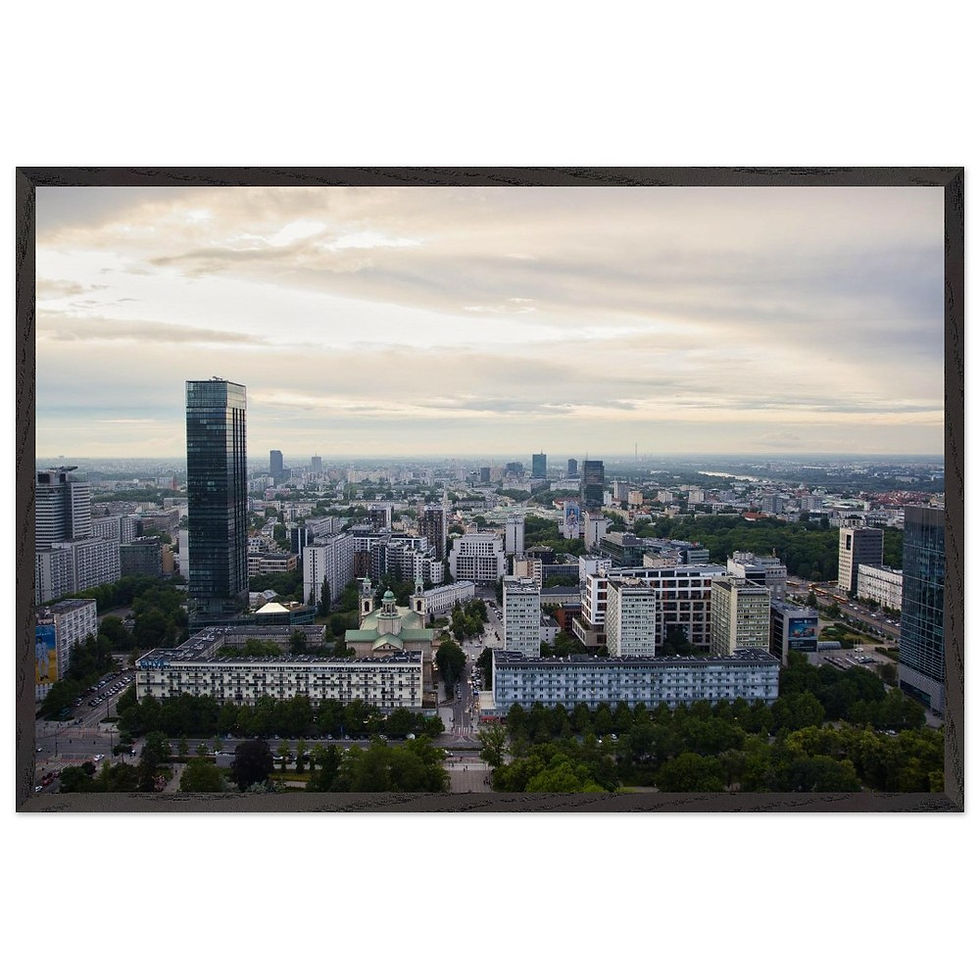 Warschau - Premium Holzrahmen Poster