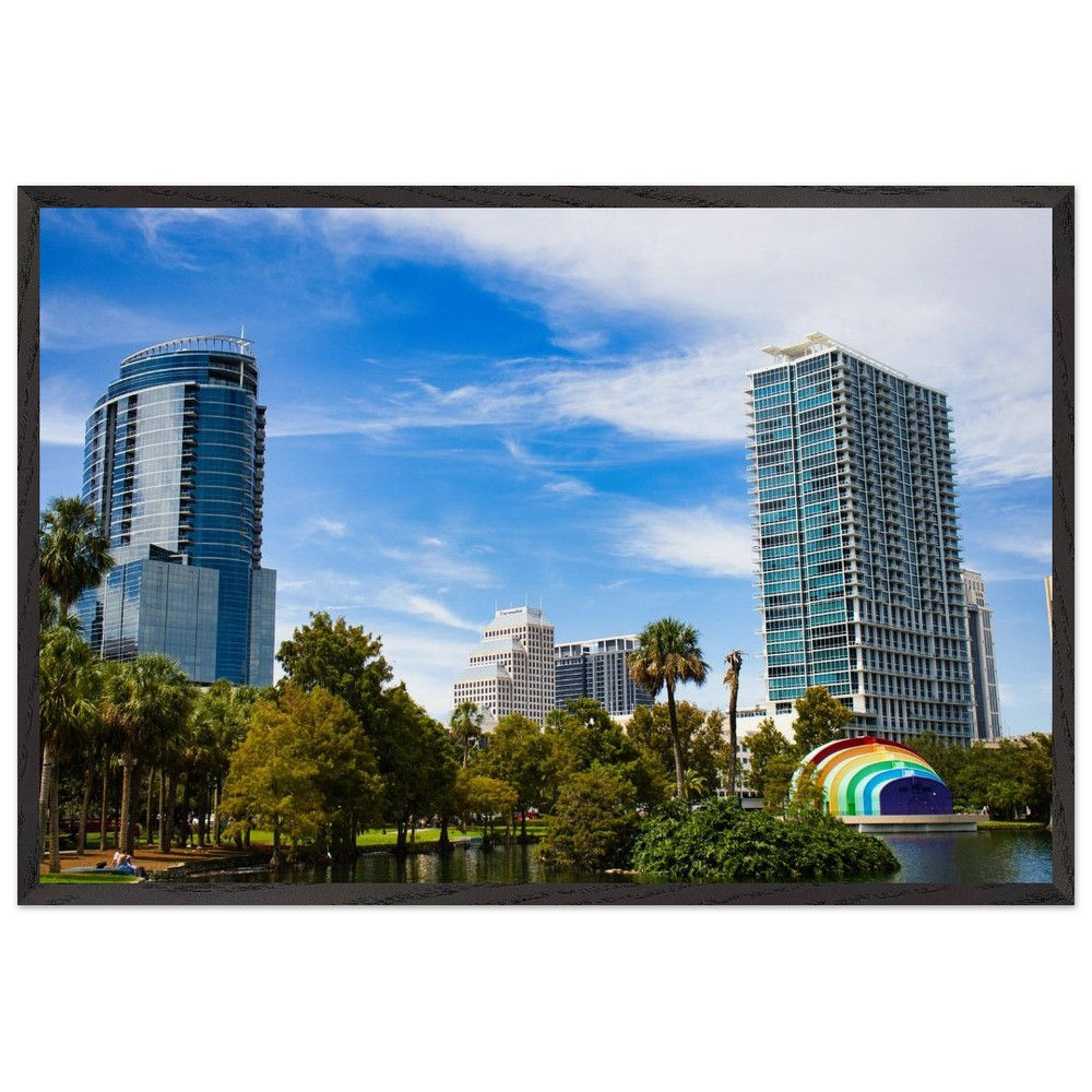 Amphitheater - Orlando Skyline Florida | Premium Holzrahmen Poster