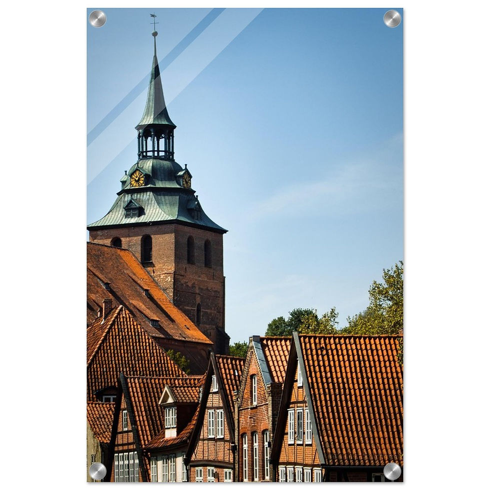 Über den Dächern von Lüneburg - Premium Acryl Print