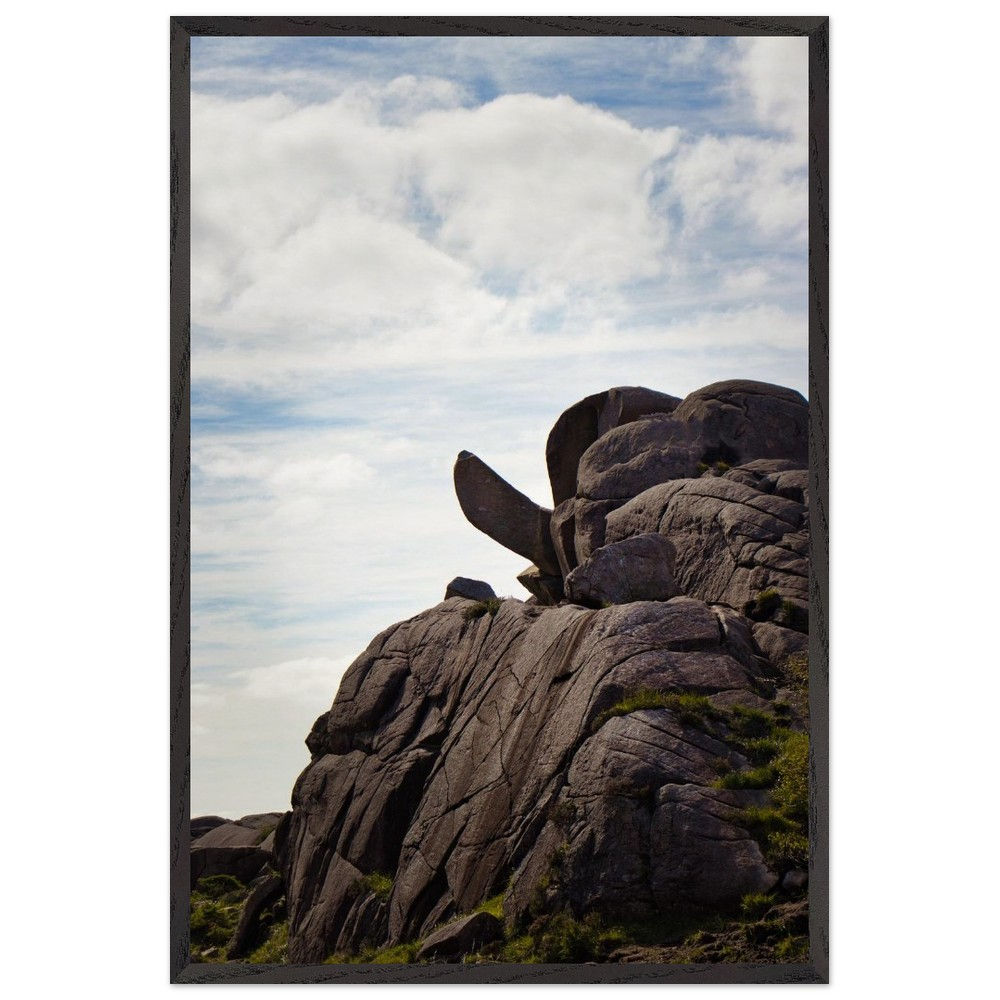 Trollpikken - Granitfelsen Norwegen | Premium Holzrahmen Poster