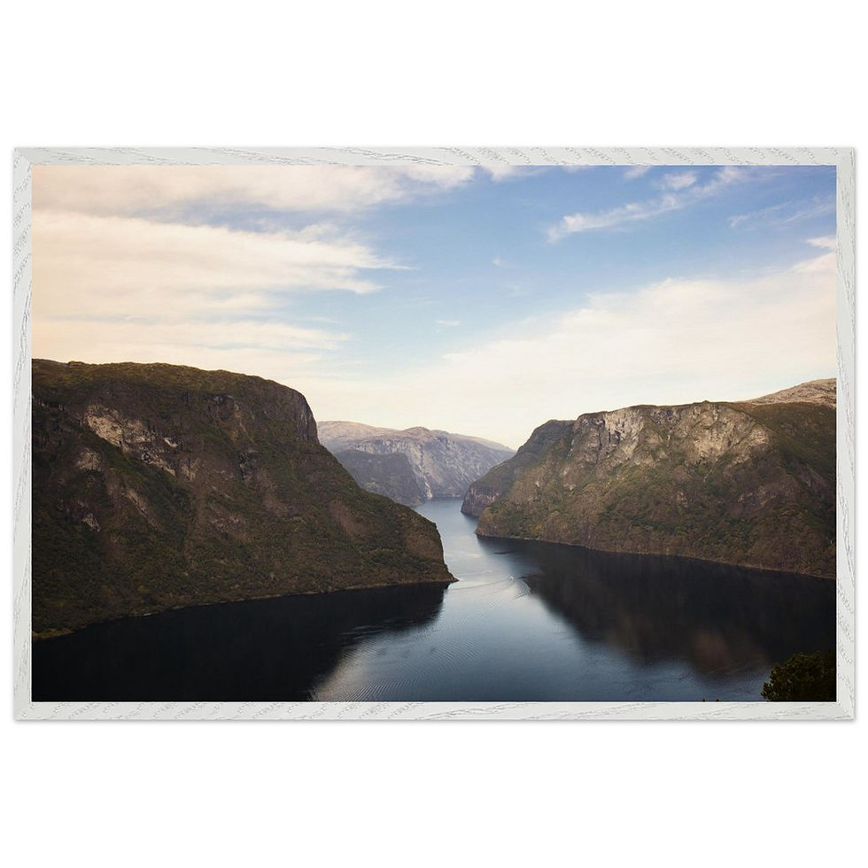 Miniaturbild: Stegastein - Fjord-Schlucht Norwegen | Premium Holzrahmen Poster