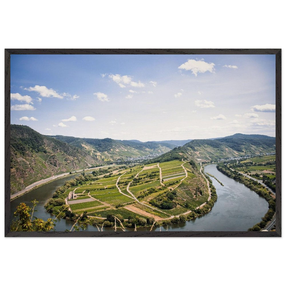Bremm - Moselschleife Deutschland | Premium Holzrahmen Poster