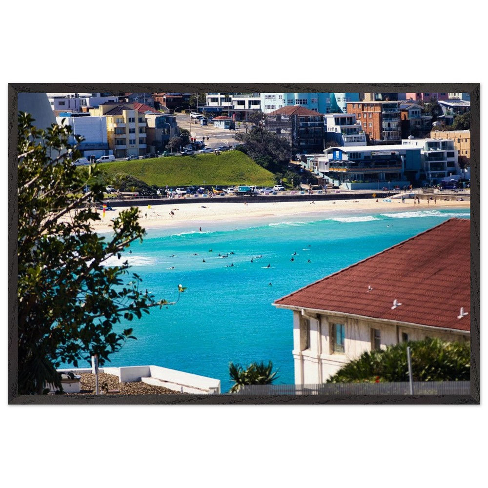 Bondi Beach - Strandbucht Sydney Australien | Premium Holzrahmen Poster