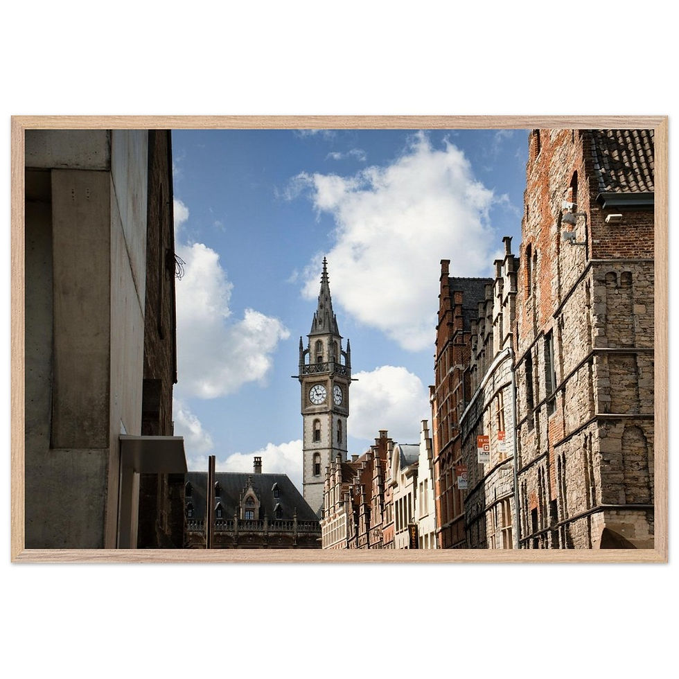 Miniaturbild: Gent - Historisches Rathaus Flandern Belgien | Premium Holzrahmen Poster
