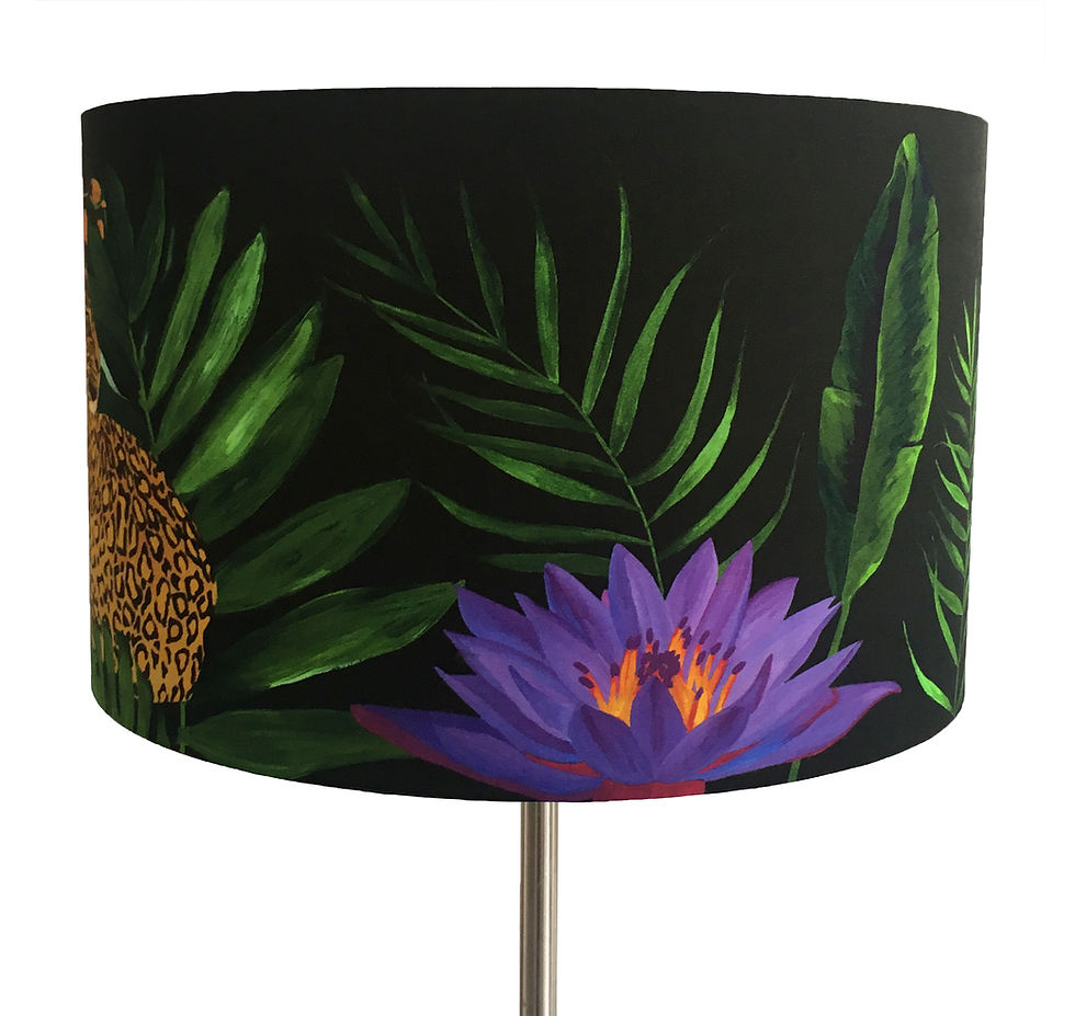 Thumbnail: Botanical Leopard Flowers and Plants Lampshade