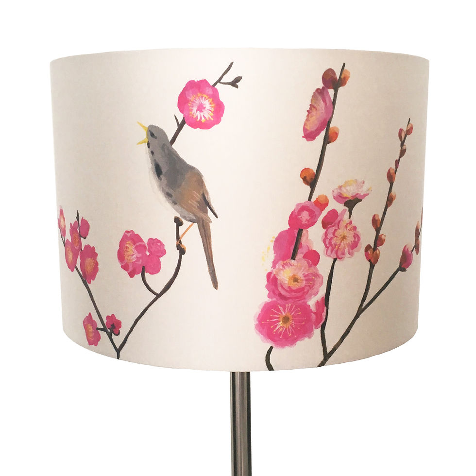 Thumbnail: Oriental Birds and Cherry Blossoms Lampshade