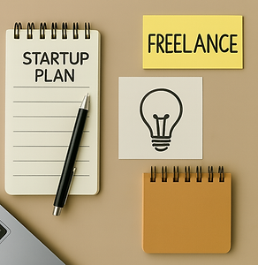 Taccuino e foglio con icona lampadina