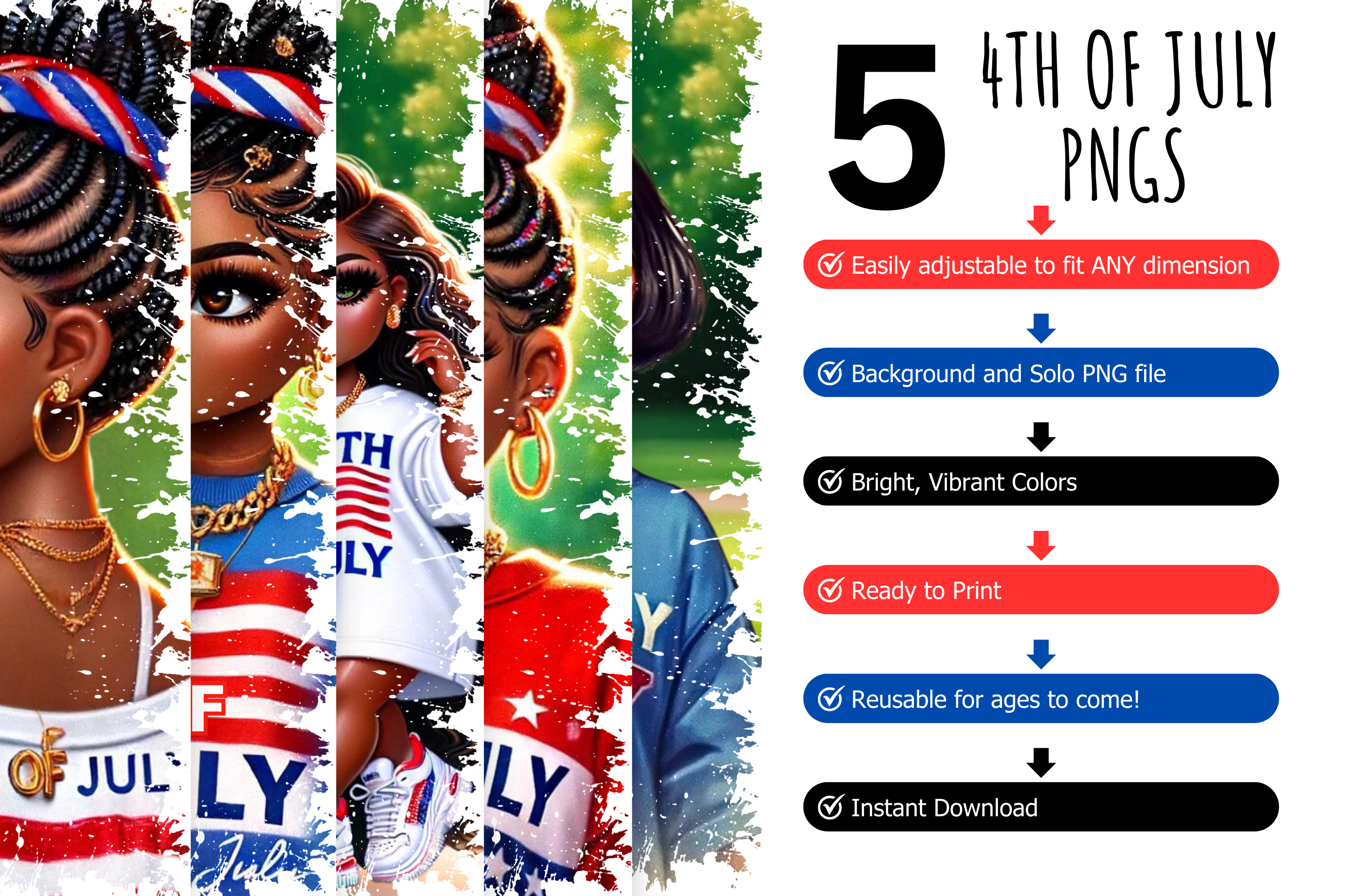 Babes 4th of July PNG Sublimation Pack