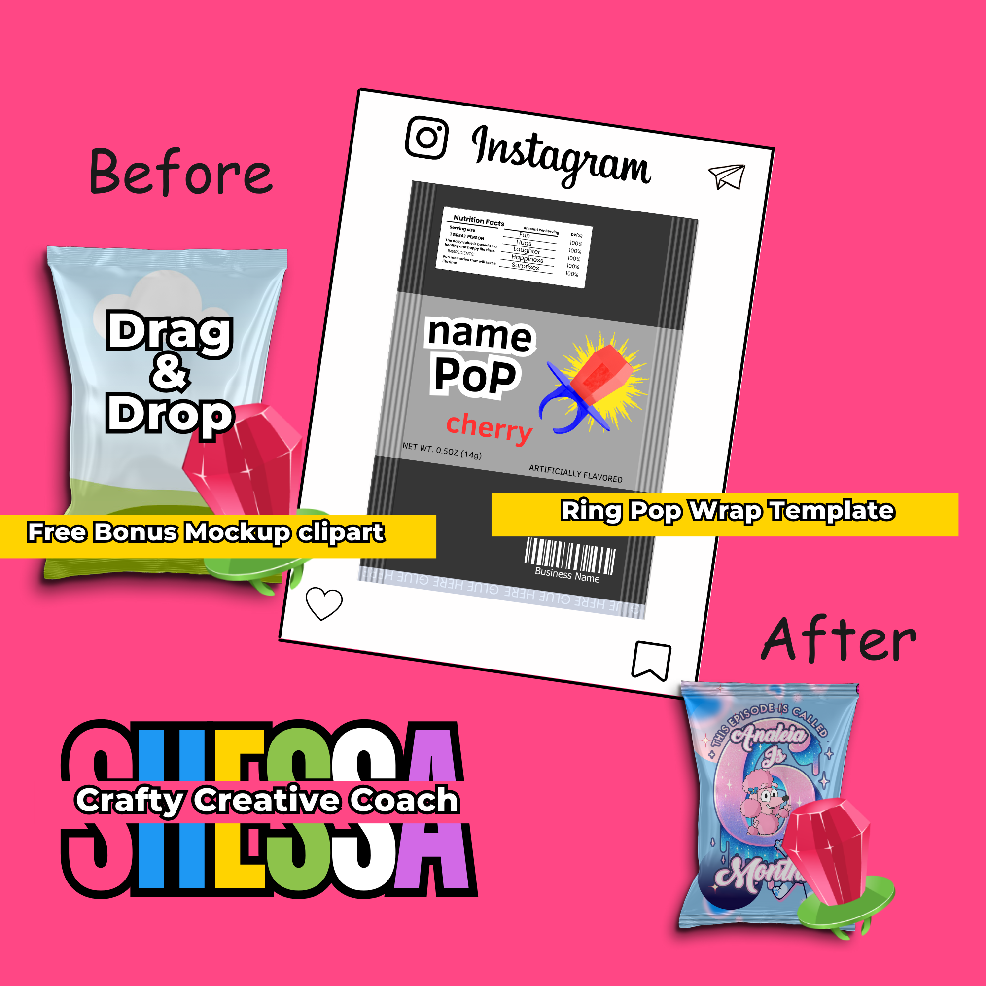 Ring Pop Wrap Template