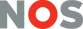 Logo van de Nederlandse Omroep Stichting (NOS), met grijze letters "N" en "S" en een rode cirkel als "O".