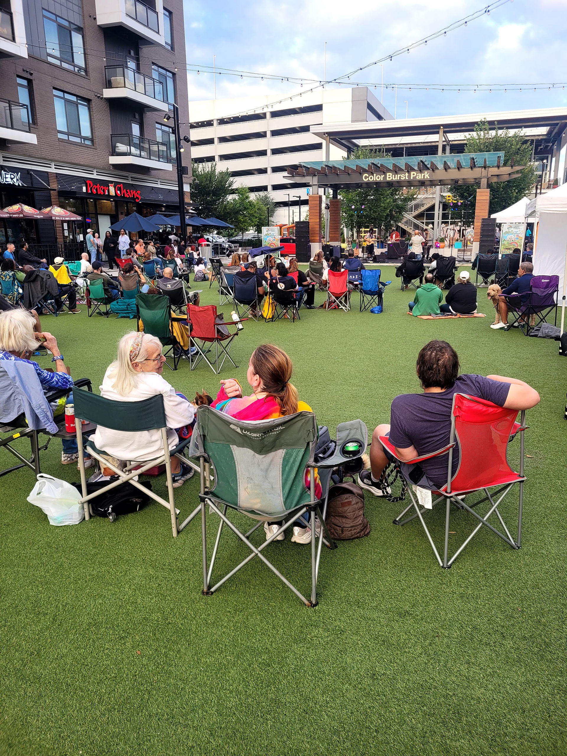 People watching the live band