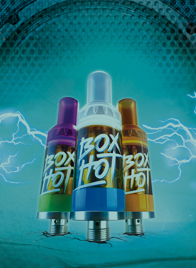 Three large BOXHOT vapes.