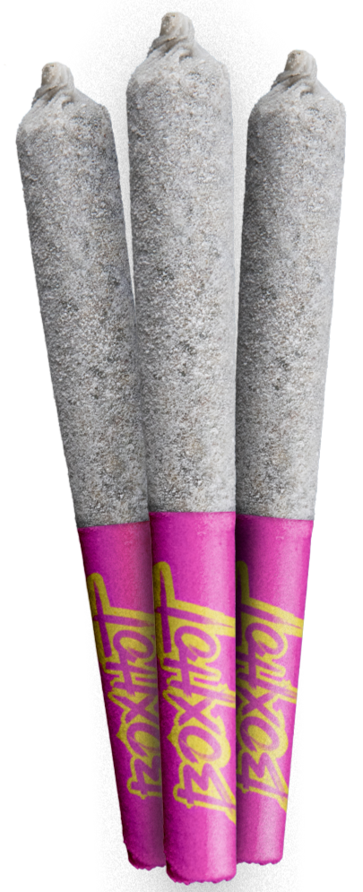 A trio of BOXHOT Diamond Doobies with pink filters.