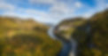 Aerial panoramic view of a scenic road d