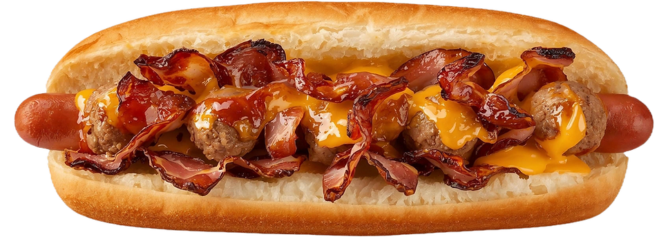 Tulsa King Dog Topped With Steak, Meatballs and Bacon.png