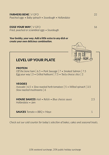 Mr Belson menu brekky menu