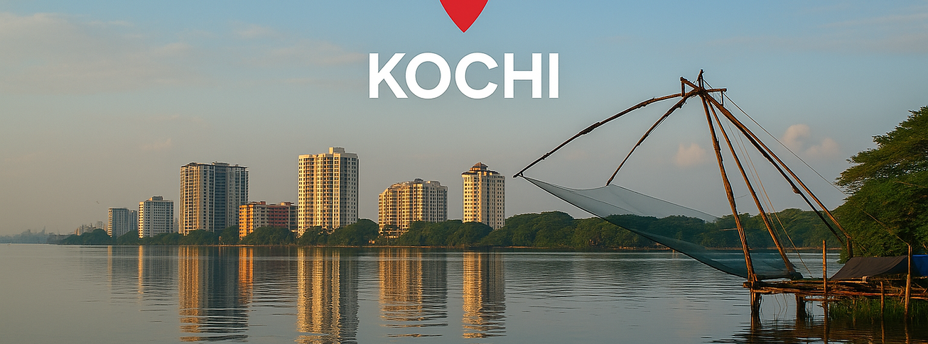 A visual portrayal of Kochi district in Kerala, showcasing the scenic view of the location.
