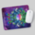 birds, flowers, feathers, butterflies, love heart, galaxy, universe, purple, pink, red, blue, yellow, green, mouse pad, white mouse, sanctuary, infinite possibilities co