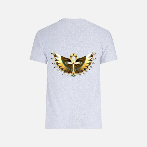 angel wings ankh vibrant radiate love gold 