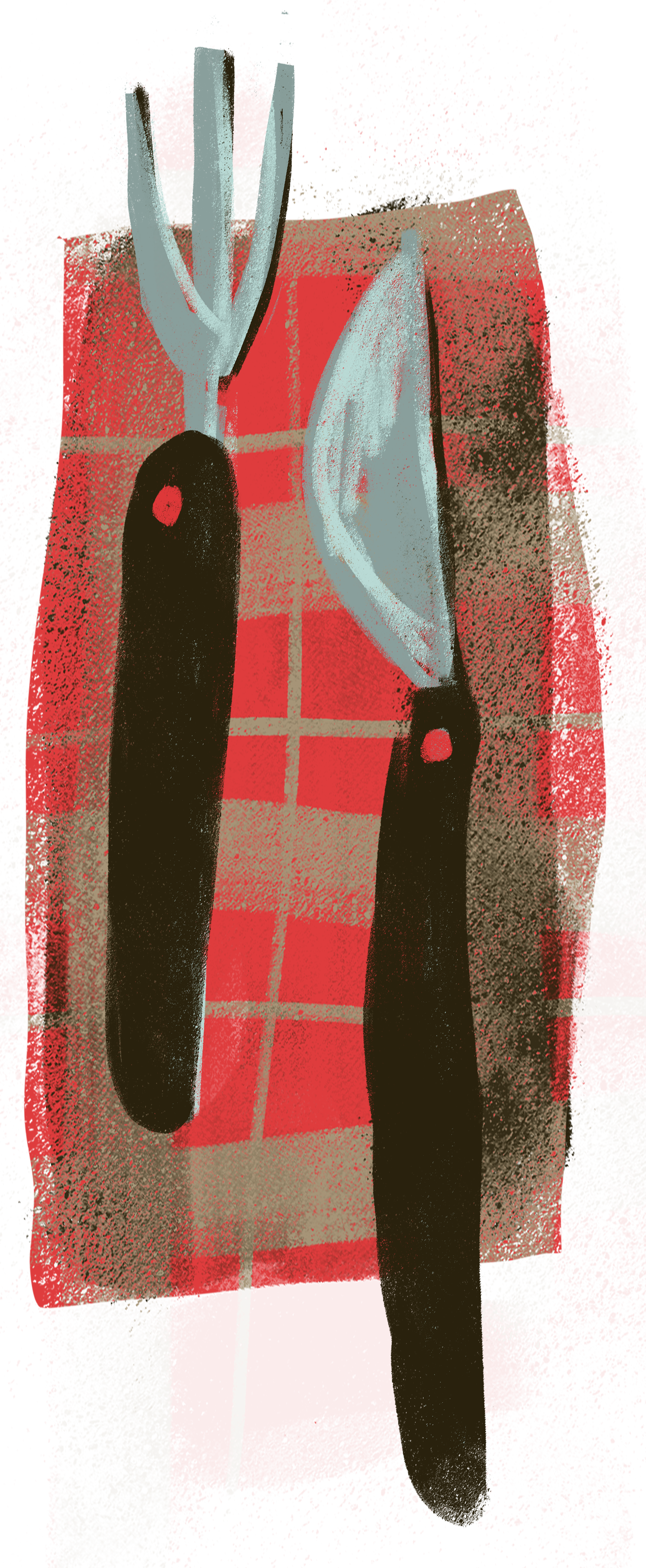 抽象的なフォークとナイフ