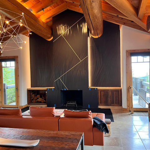 Fireplace in porcelain material