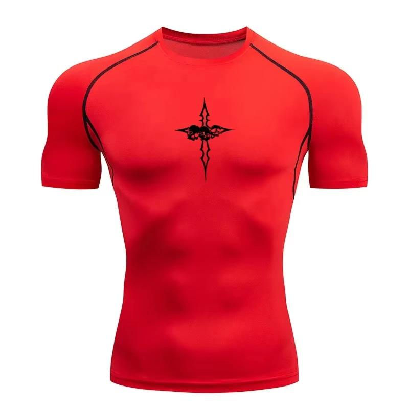 Miniatura: Men's prints Compression Shirt Fitness Sport Running Tight Gym TShirts Athletic 
