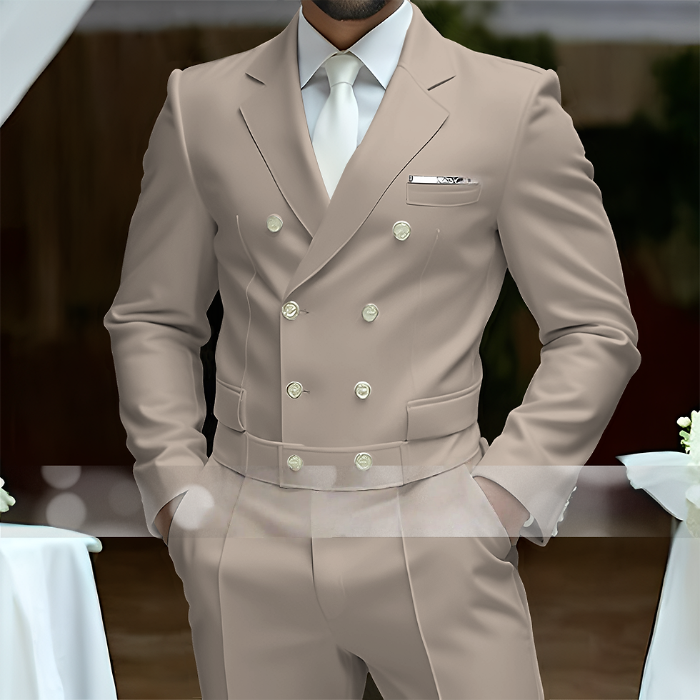 Miniatura: Design de correspondência roupas masculinas branco terno de luxo 2 pçs duplo b