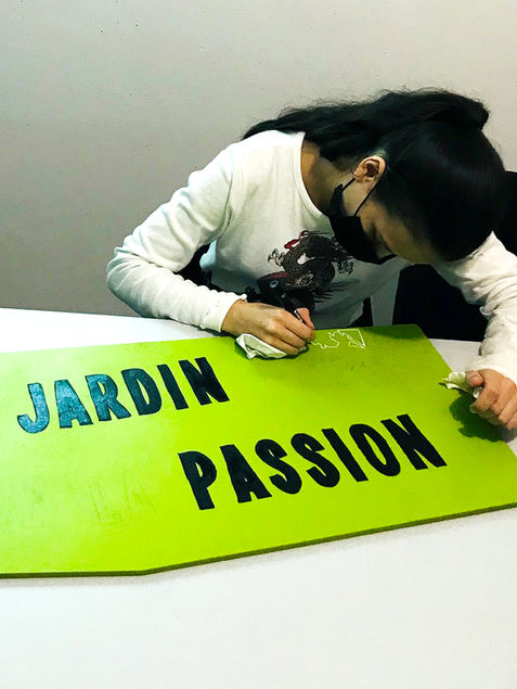 Collectif Pourquoi Pas signalétique Jardin de la Passion Vénissieux