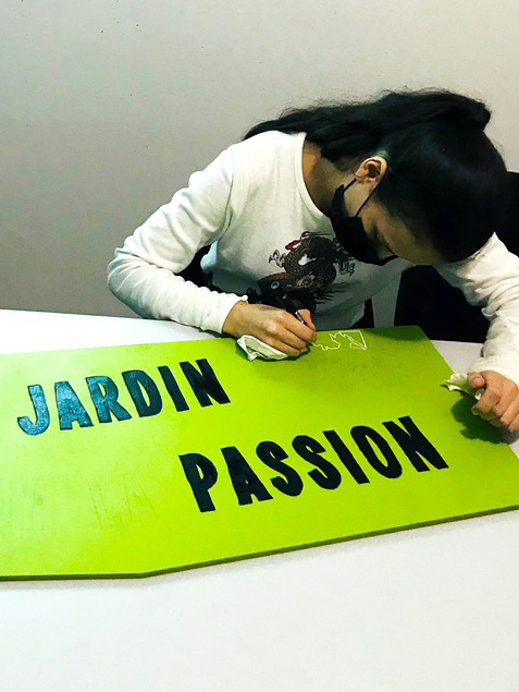Collectif Pourquoi Pas signalétique Jardin de la Passion Vénissieux