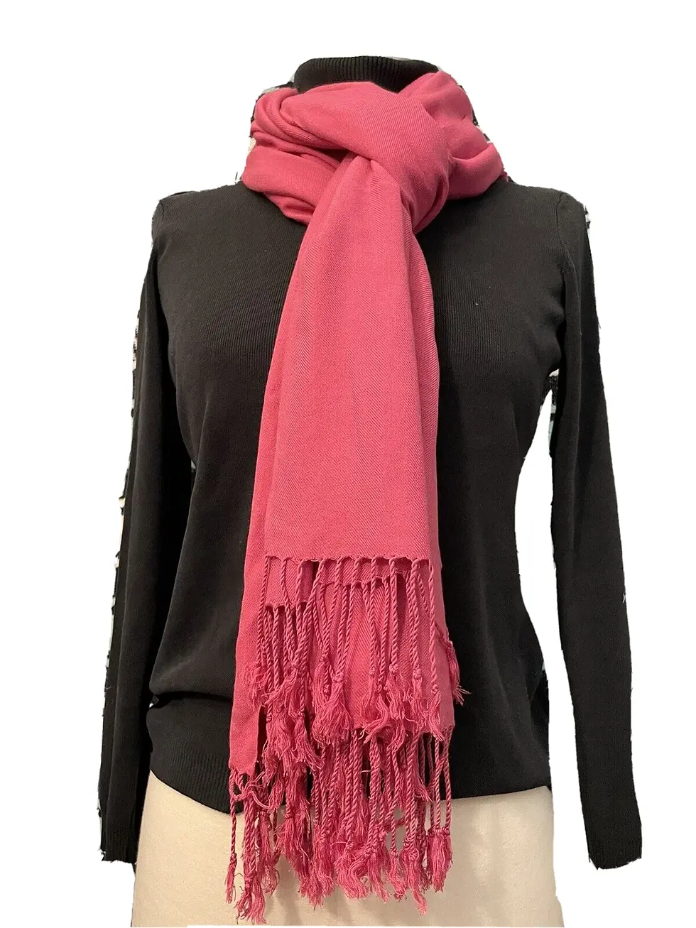 pink scarf

