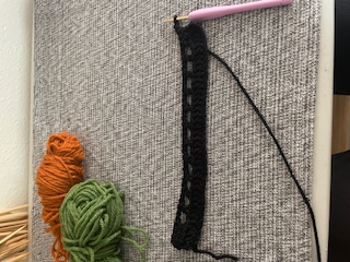 Row 2 of crochet pumpkin project