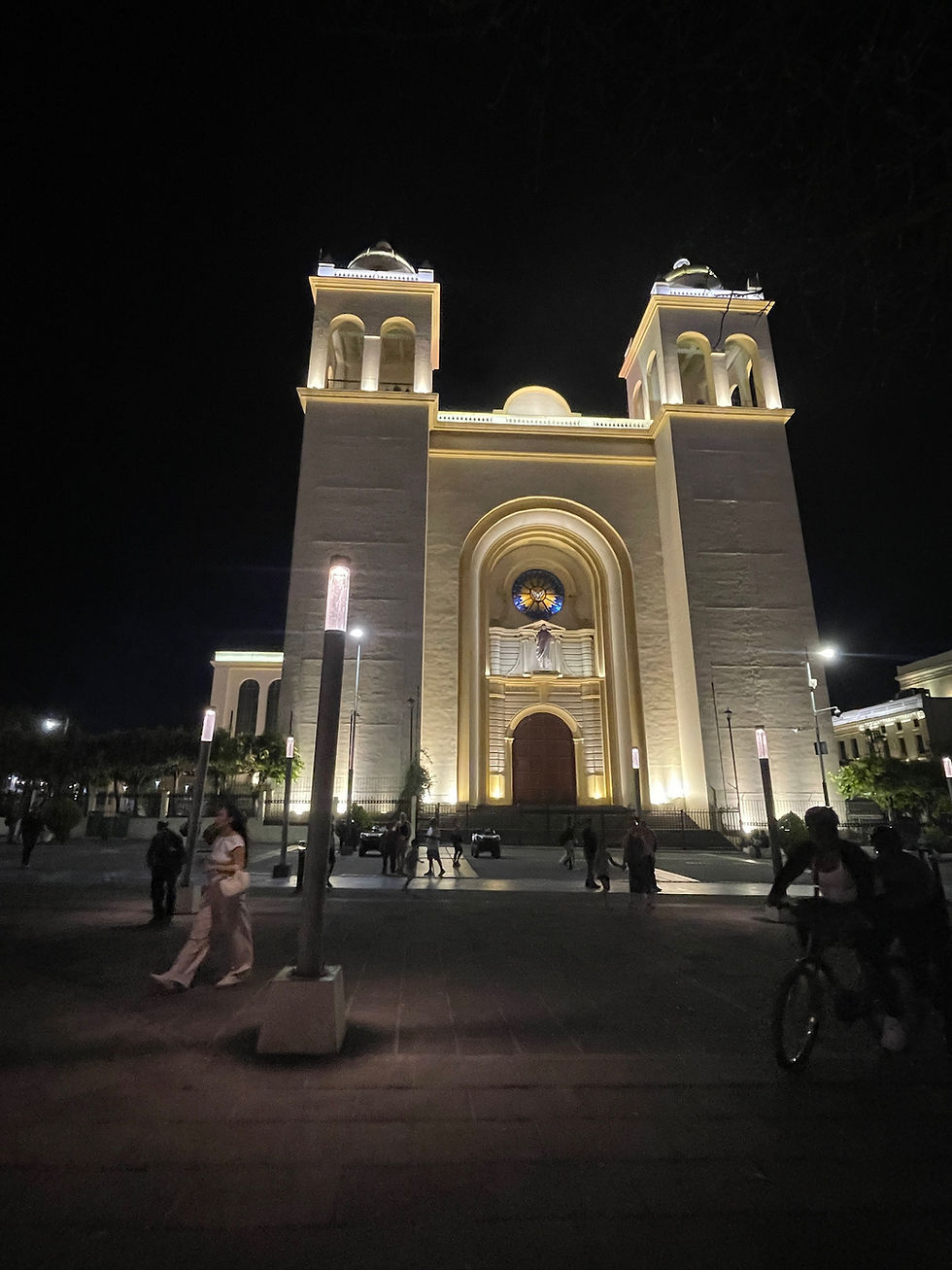 photo of the cathedral at night