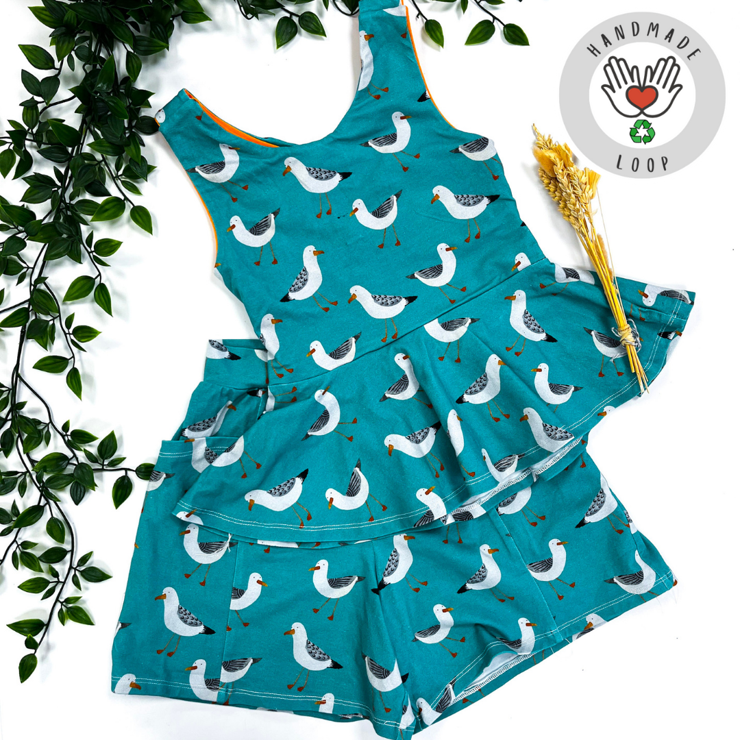 8-9 Years Seagulls Peplum Top & Shorts Set *