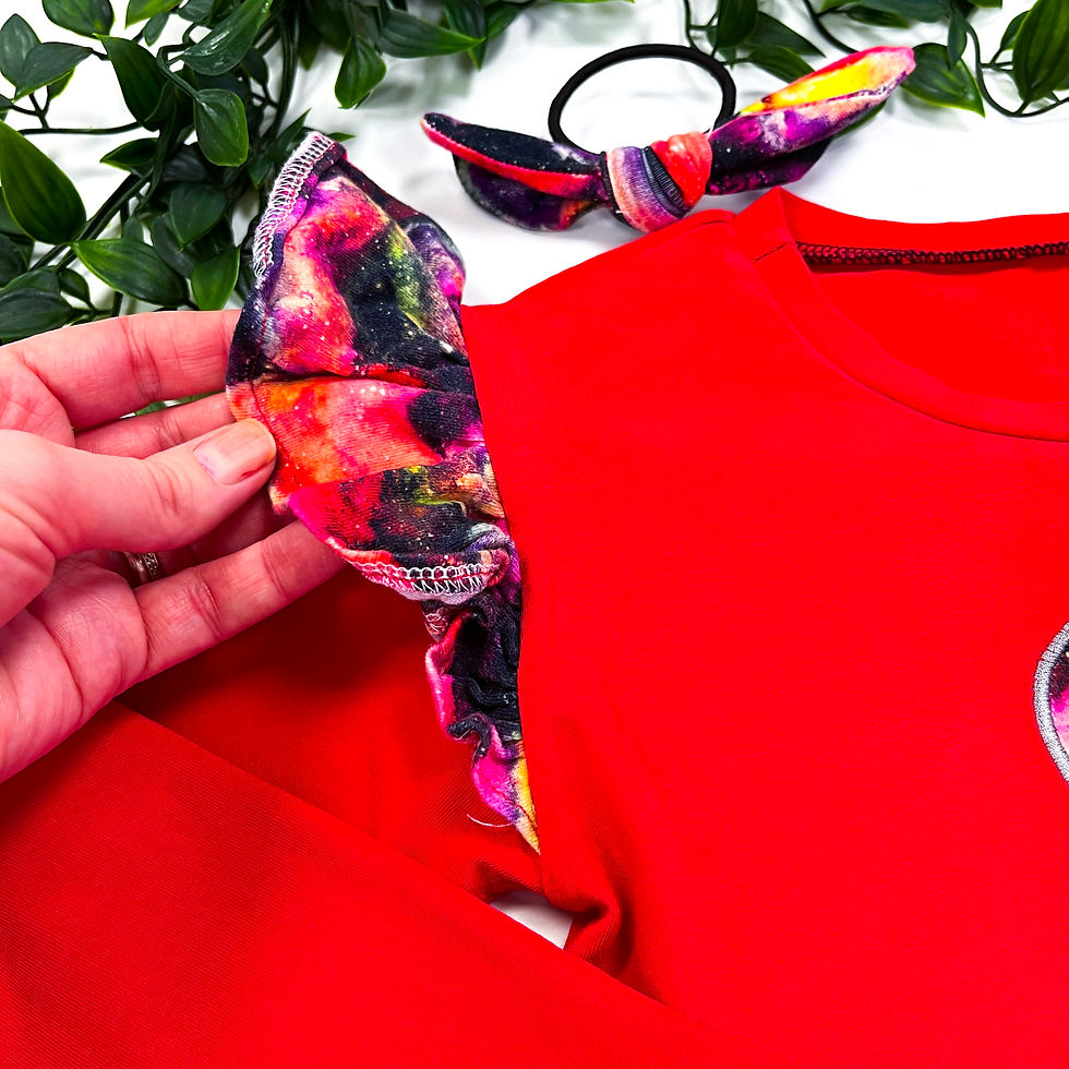 Thumbnail: 8-9 Years Valentine's Block Dress & Bobble *