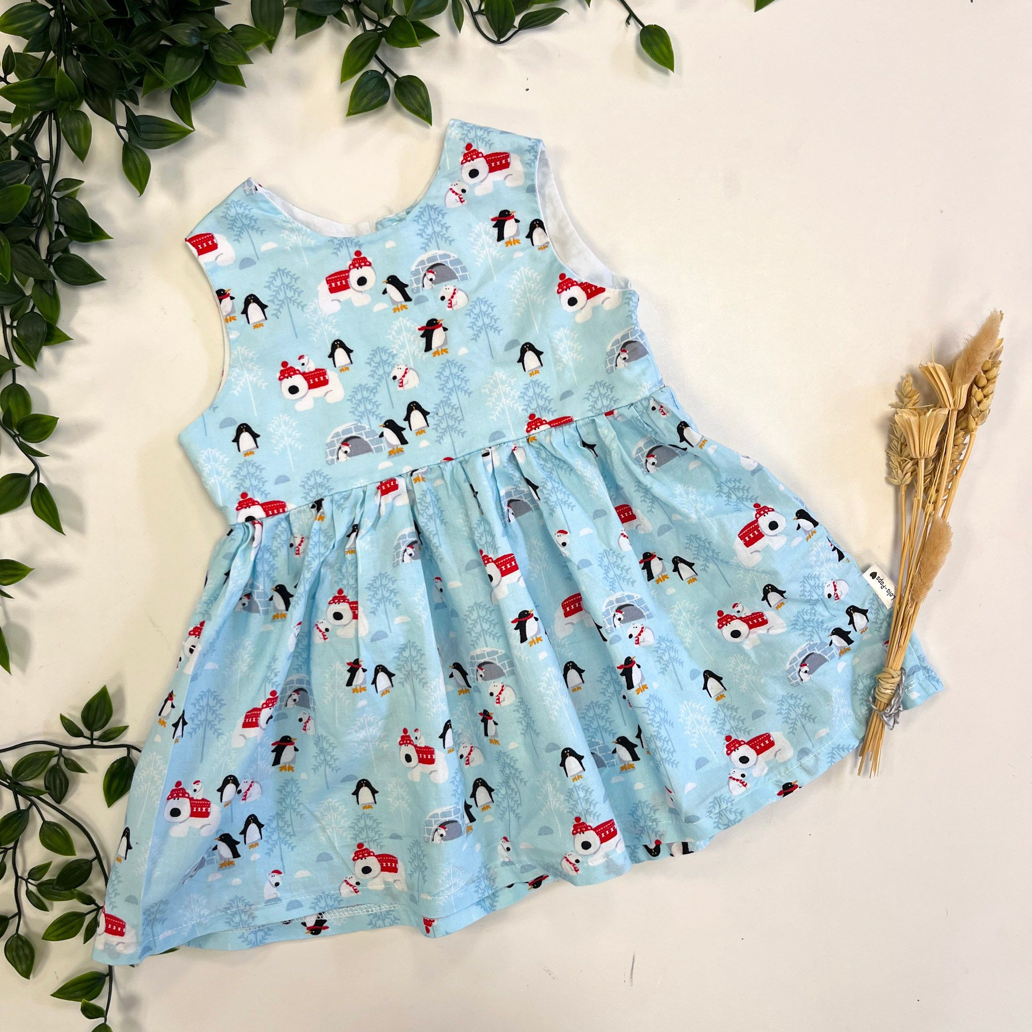 1-2y Winter Friends Button Back Party Dress